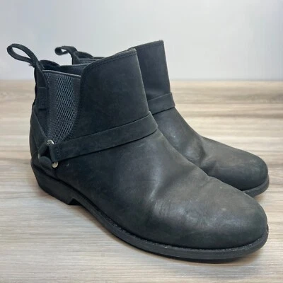 Bota Chelsea Teva Ellery de cuero negra al tobillo 1108069 para mujer 8 arnés Foto 1 de 4