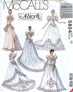 1990's McCall's Misses' Bridal Gown,Dress Alicyn Pattern 5804 Size 12 UNCUT - Picture 1 of 2
