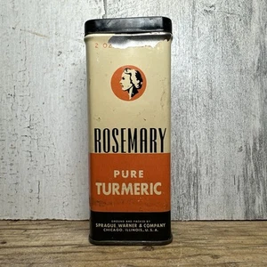 Vtg  Rosemary Spice Tin -  Turmeric  - Samuel Kunin & Sons Chicago Advertising - Picture 1 of 7