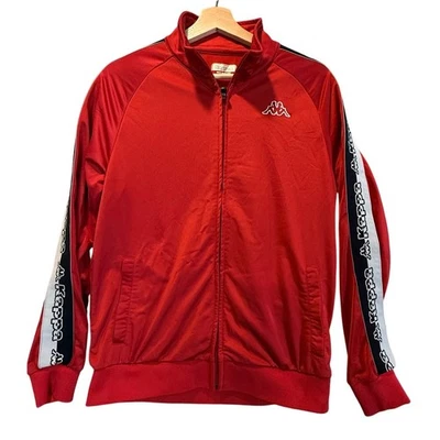 Chaqueta deportiva Kappa roja cremallera completa Dartem M mediana logotipo cinta rayas para hombre Foto 1 de 4