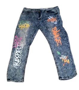 BESTSELLER - Argonaut Nations Vintage Printed Jeans Size 42/32 - Picture 1 of 5