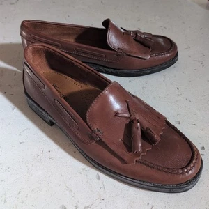 GH Bass Weejuns Marietta Zapatos Mujer 8W Cuero Marrón Borla Kiltie Mocasines - Imagen 1 de 11