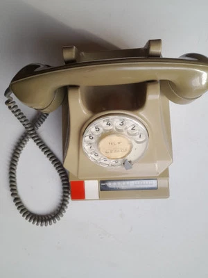 TELEFONO FISSO SIP DISCO ROTELLA ANNI 80 '90 GRIGIO  TELETAXE COME DA FOTO  - Immagine 1 di 4
