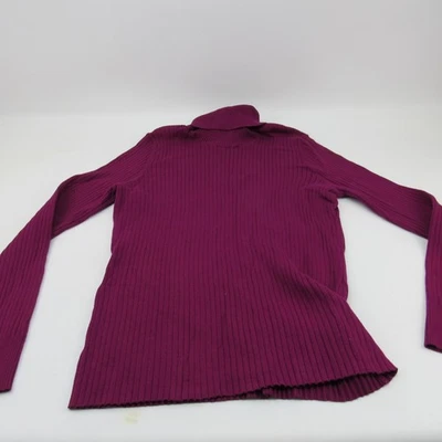 Suéter para mujer Merona cuello alto tejido acanalado manga larga XXL púrpura Foto 1 de 4