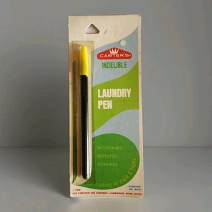 Vintage CARTER'S INDELIBLE Laundry Pen 1968 Made IN USA NEW IN ORIGINAL PACKAGE - Picture 1 of 6