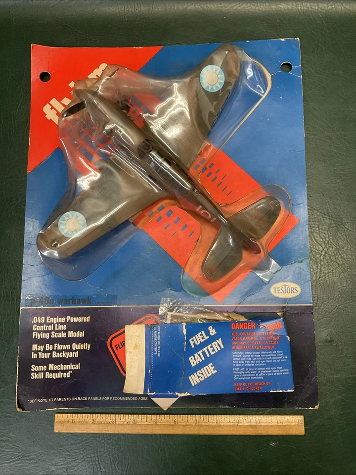 Vintage Testors P40 Warhawk Control Line Model Airplane in Package ~ Never Used - Image 1 of 4