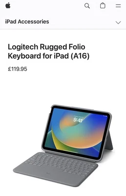 Logitech Rugged Folio Keyboard Case for Apple iPad (10th Gen & A16) - UK QWERTY - Image 1 of 4
