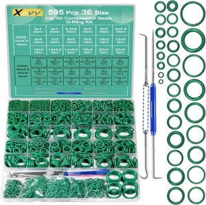 595 Pcs Metric and SAE Air Conditioning O-Ring Kit for Automotive A/C, Green  - Picture 1 of 8