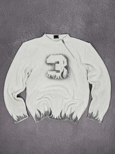 Suéter Jersey Japan Vibe Vintage 3D Acanalado Tejido Y2K 00s Para Hombre Talla M - Imagen 1 de 7