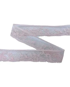 Passamaneria Merletto Pizzo Ricamato Rosa Cipria Valencienne Ricamo Fiore Puro C - Imagen 1 de 4