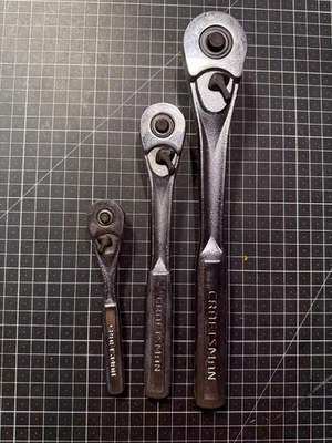 Craftsman 3 piece Ratchet Lot - 1/4" 44807, 3/8" 44808, 1/2" 44809 -V- series - Image 1 of 4