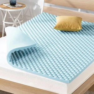 Colchón de 1,5" tamaño queen caja de huevos gel remolino espuma viscoelástica adorno de cama - Imagen 1 de 5
