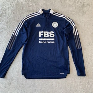 Adidas Leicester City Chaqueta Para Hombres Medio Azul Agujeros para Pulgar 1/4 Cremallera Entrenamiento Taladro - Imagen 1 de 15