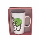Starbucks Sentiment Happy Here Now Print Ceramic Mug Cup Handle 16oz Dot Tall