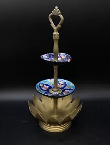 Porta caramelle stile francese coisonné 3 livelli fiore di loto 12 3/4” costo più - Foto 1 di 9