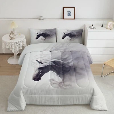 Edredom infantil Feelyou cavalo tamanho completo, conjunto de cama animal selvagem galopante hor... - Imagem 1 de 4