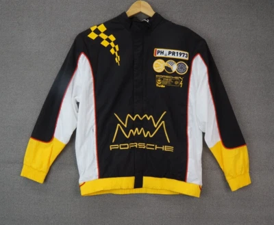 Puma Porsche 911 Turbo Racing Windbreaker Warm Up Jacket Black Yellow Medium - Image 1 of 4