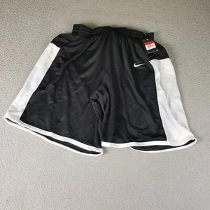NIKE MENS BASKETBALL SHORTS WHITE BLACK LARGE FAST BREAK ACTIVE ATHLETIC NWT - Picture 1 of 10
