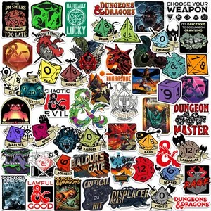 Dungeons & Dragons Large Deluxe Vinyl Stickers Variety Pack of 50 Official - Afbeelding 1 van 5