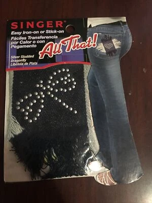 Singer Easy Iron On Silver Studded Dragonfly Patch - Image 1 of 2