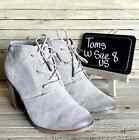 Womens Toms Taupe Leather Luneta Heeled Ankle Chukka Boots Booties Size 8 M GUC