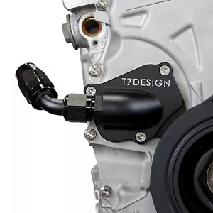 Funda de cadena de distribución Honda K20 K24 con drenaje de aceite AN12 turbo - negra - Imagen 1 de 3