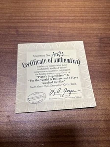Hawthorne Village Star Trek The World is Hollow + Plato's Stepchildren COA ONLY - Picture 1 of 3