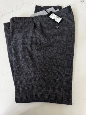 Pantalones de vestir HILTL Golden tag lana algodón cuadros azules talla 40x34 nuevos con etiquetas Foto 1 de 4