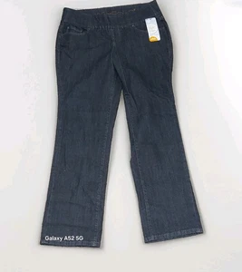 Jag Jeans High Rise Off Black Jeans Straight Pull On Denim Damen 16W Stretch - Bild 1 von 4