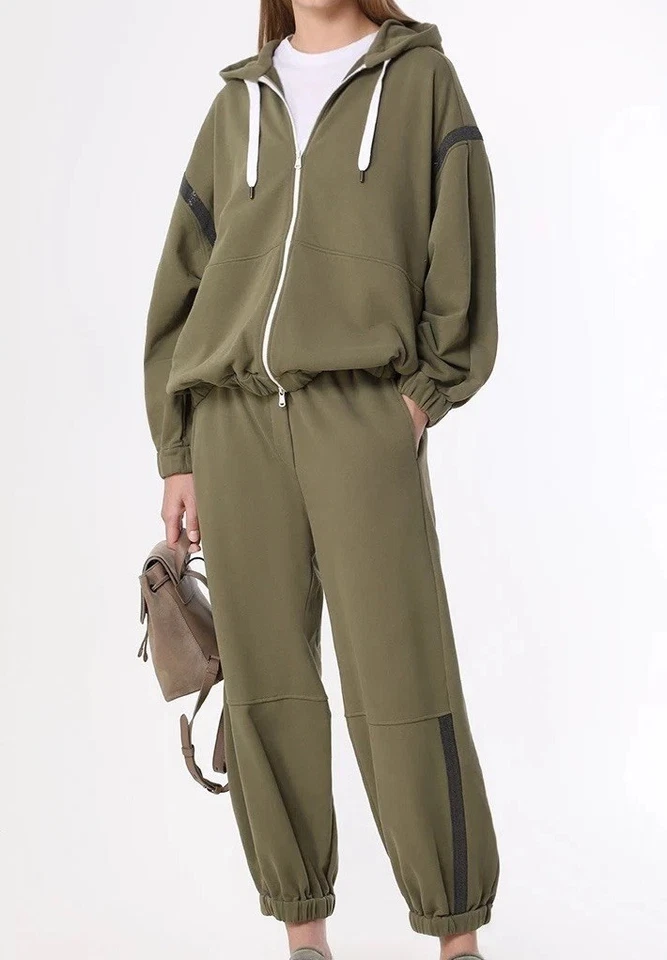 Conjunto de chándal Brunello Cucinelli de algodón verde Foto 1 de 4