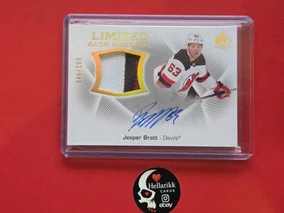 2021-22 Jesper Bratt SP Authentic Limited Material /100 Auto Patch #LAM-JB UD - Image 1 of 2