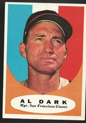1961 Topps Al Dark #220 Manager Gigantes de San Francisco en muy buen estado-excelente Foto 1 de 2