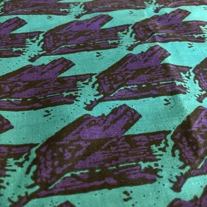 Memphis Style Abstract Print Fabric Turquoise Purple Black Art Deco Vibe 60"x90" - Picture 1 of 7