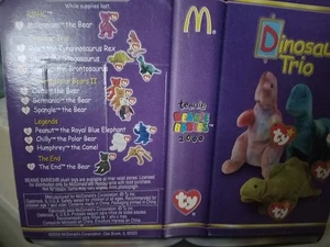TY Bronty The Brontosaurus 2000 McDonalds Beanie Baby RARE RETIRED DINOSAUR - Picture 1 of 6