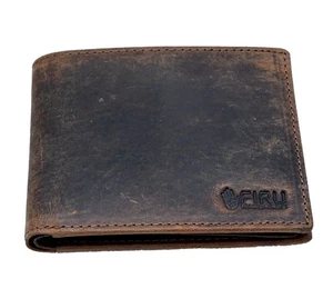 Buffalo Leather Slim Bifold Wallet for Men with RFID Blocking-Slim with 8 Car - Picture 1 of 9