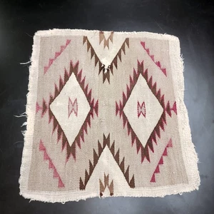 Germantown Navajo Antique Wool Rug 19x20" Weaving Sampler c1880-1900 Tribal - Picture 1 of 6