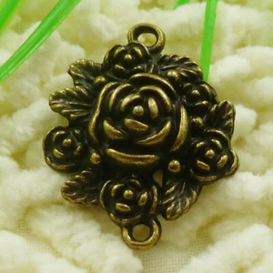 51 un. conectores florales chapados en bronce 30X24MM S1755 HAZLO TÚ MISMO para fabricación de joyas - Imagen 1 de 6