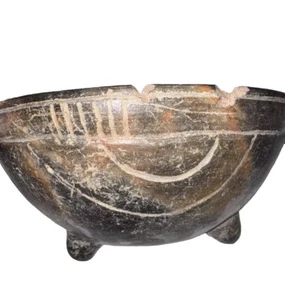 Cuenco de cerámica negro Panamá maya antiguo hecho a mano 8,5 X 4 coleccionable - Imagen 1 de 17