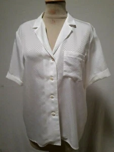 CHEMISIER CHEMISE Daniel HECHTER T.40 VINTAGE 90 White D HECHTER blouse sz M - Imagen 1 de 8
