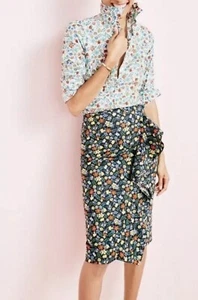NEW J. Crew Liberty Of London Edenham Floral Faux Wrap Pencil Skirt 00 - Picture 1 of 6