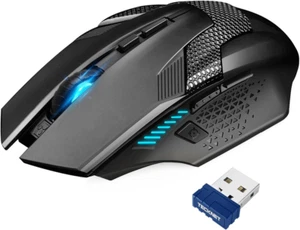Wireless Mouse, USB Cordless Computer Mouse with 8 Buttons, Ergonomic Design,... - Picture 1 of 11