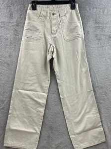 Womens Sonoma Pants Sz 4 Tan Cotton High Rise Utility Capri Wide Leg Lt Weight - Picture 1 of 9