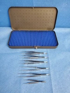 Set of 6 Weck Castroviejo Surgical Suture Tying Tissue Forceps w/ Case - Picture 1 of 5
