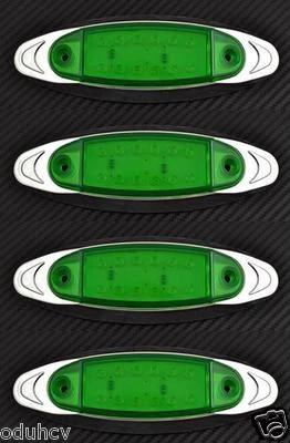 4x 12V Intermitente Lateral Verde 12 Luz LED Lámpara de Para Remolque Camión SUV - Imagen 1 de 4