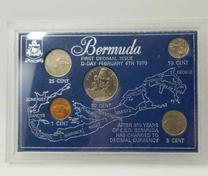 Vintage 1970 BERMUDA FIRST DECIMAL ISSUE D-DAY FEB 6th in case - Picture 1 of 4