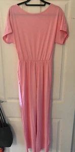 Women's Size M  Pink Jumpsuit Approx 10-12 Short Sleeve - Picture 1 of 1