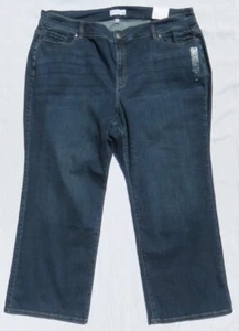 NEW $79 LANE BRYANT US 28 Dark Stretch Denim High Rise Curvy Fit Boot Cut Jeans - Picture 1 of 6