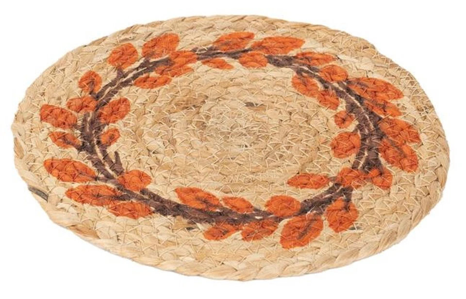 Balde de flor design impresso coroa de outono juta vela montanha-russa ou rebite-8" - Imagem 1 de 1