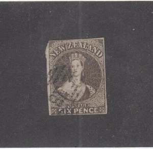 NUEVA ZELANDA (MK6829) # 14d FVF-USADO 6p 1863 QUEEN VICTORIA/MARRÓN NEGRO CV $140 - Imagen 1 de 1