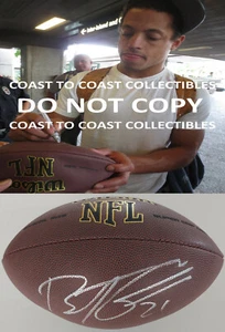 Brent Grimes Tampa Bay Bucs Falcons signed autographed NFL football COA proof - Picture 1 of 2